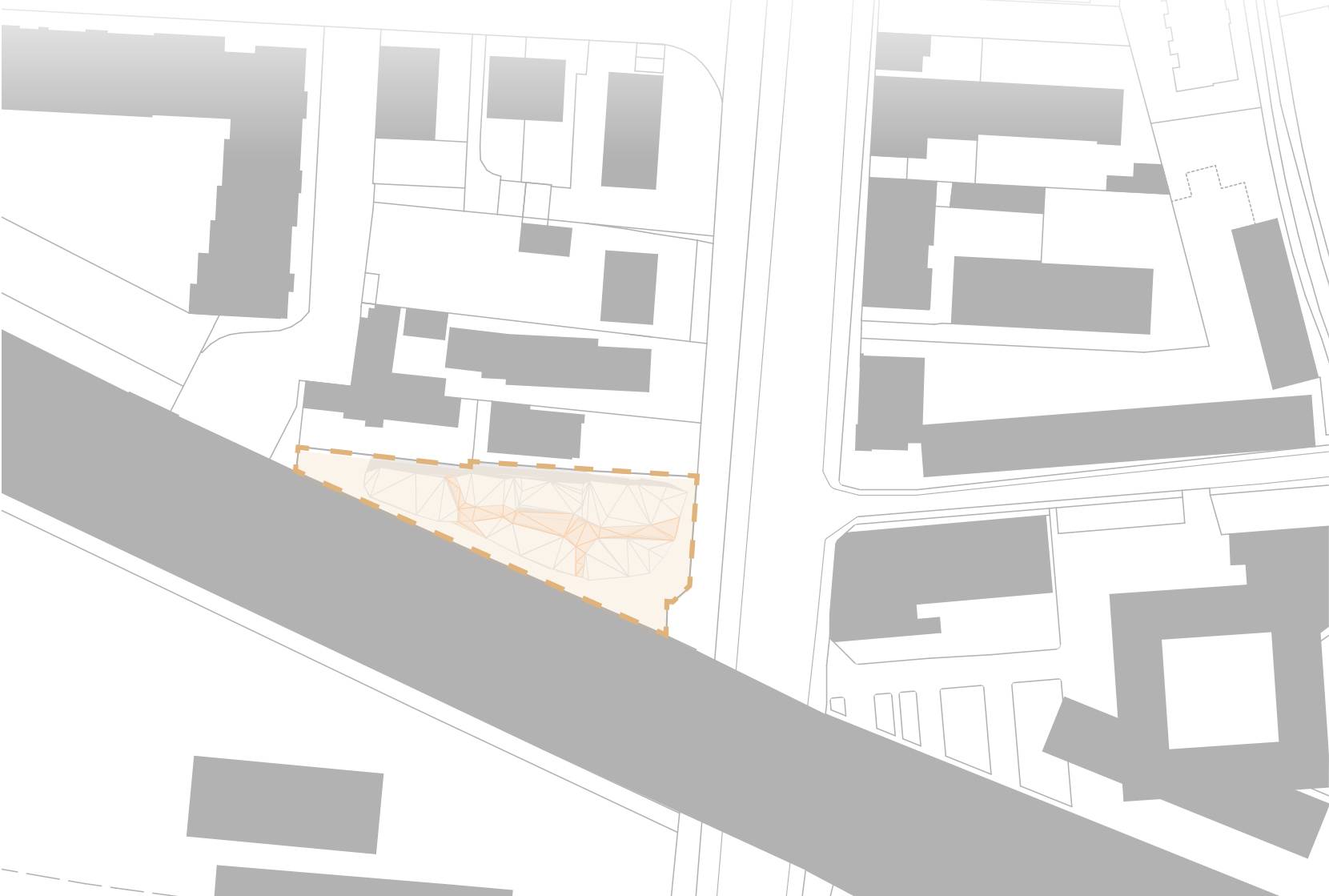 "SchauWerkForum EDUSLICE - Die Hochschule Augsburg in der Stadt" – Lage an der Bahnlinie und Bahnhof Haunstetter Straße (alle Abb.: Stefan Kapfer)