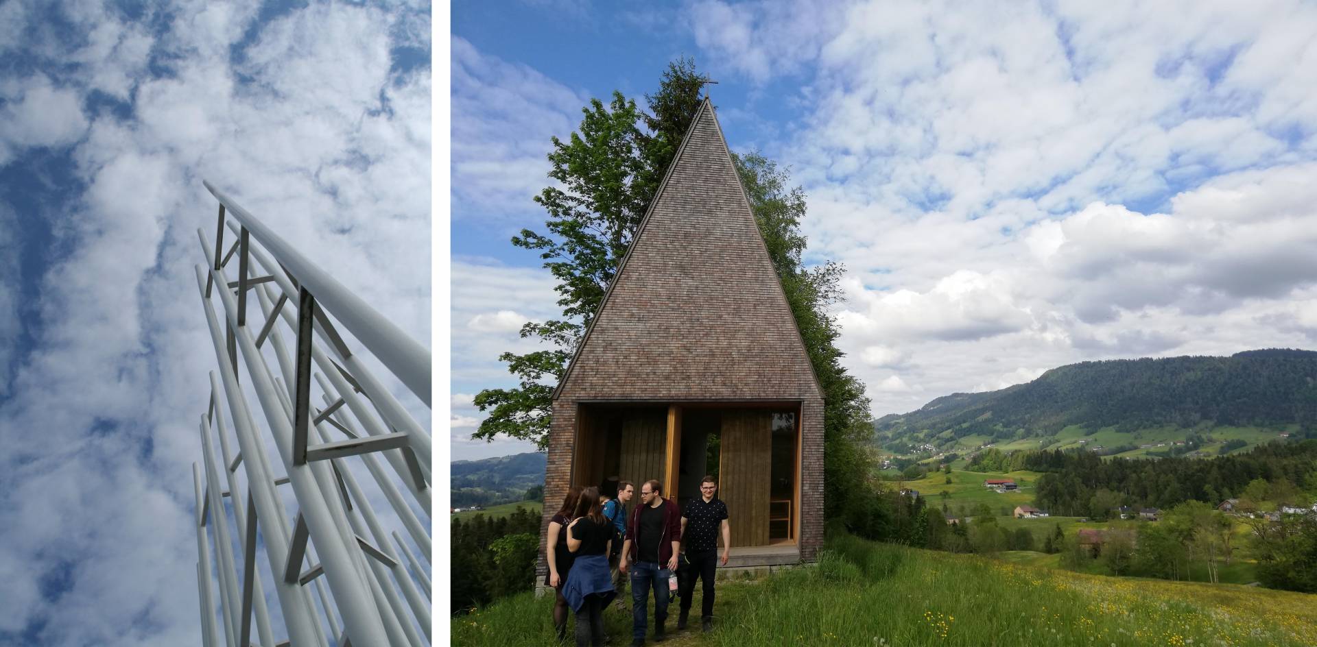 Bushaltestelle (S. Fujimoto) und Kapelle Salgenreute (B. Bader)