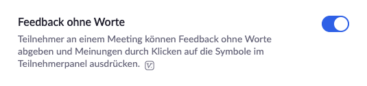 Zoom: Feedback ohne Worte