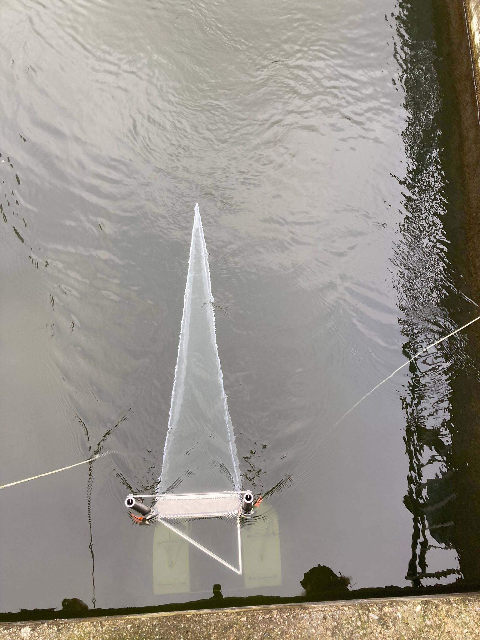 Beprobungsvorrichtung „Manta Trwal“ am Wasserkraftwerk am Hanreibach © Tobias Dempfle