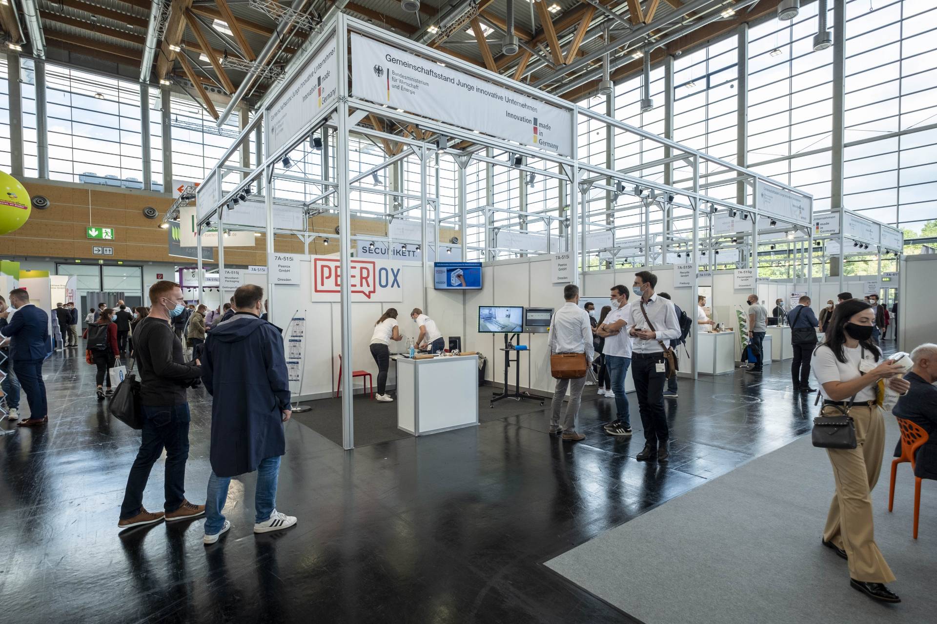 Stand für junge innovative Unternehmen auf der FachPack in Nürnberg