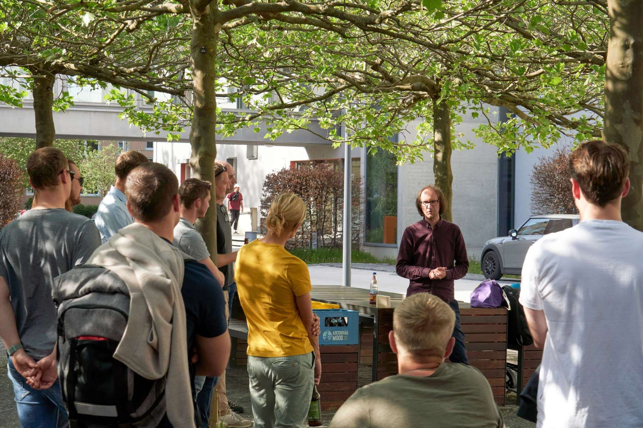 Prof. Dr.-Ing. Aletsee berichtet den Promovierenden der THA von seinem Werdegang 