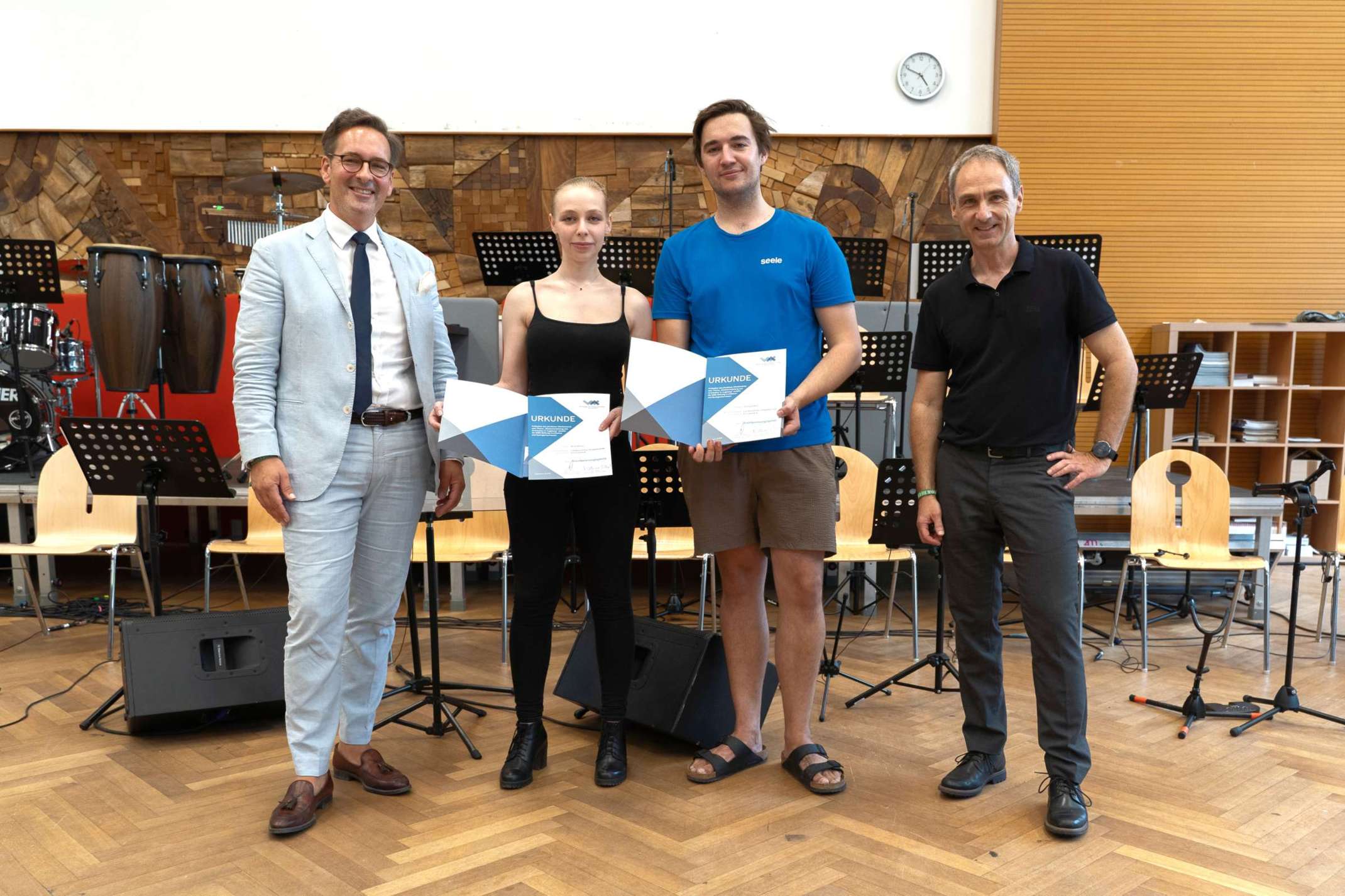 (v.li.) Dr. Paul Hoppe, Alisa Rehm, Florian Eberl, Dr. Wolfgang Nowak 