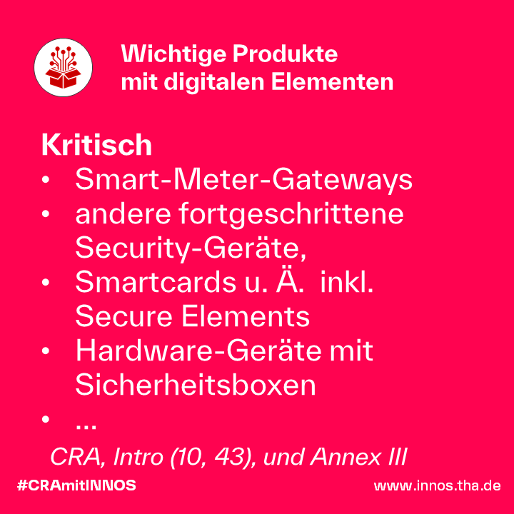 Kritische Produkte mit digitalen Elementen