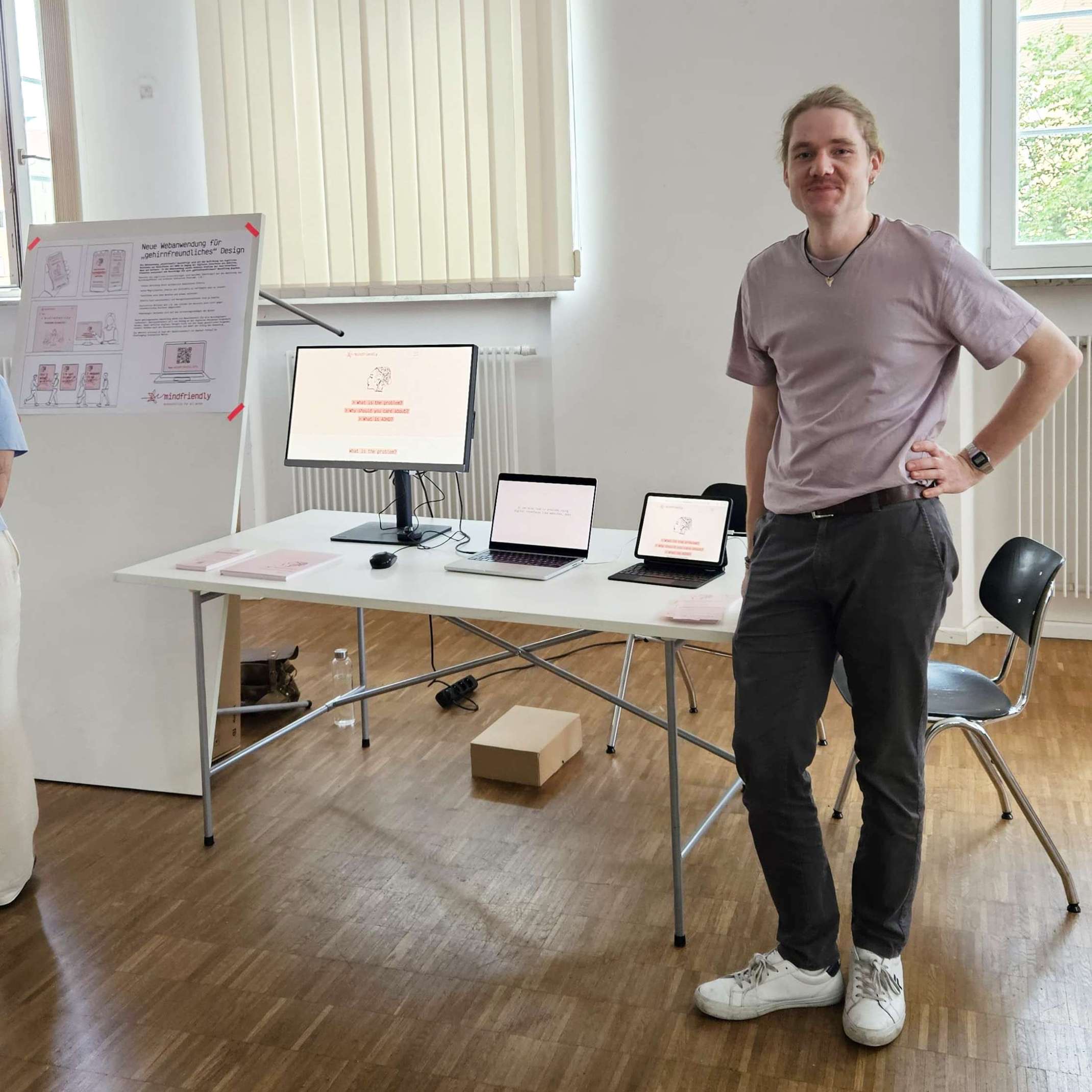 Raphael Frühauf bei der Vorstellung seines Projekts auf der Werkschau