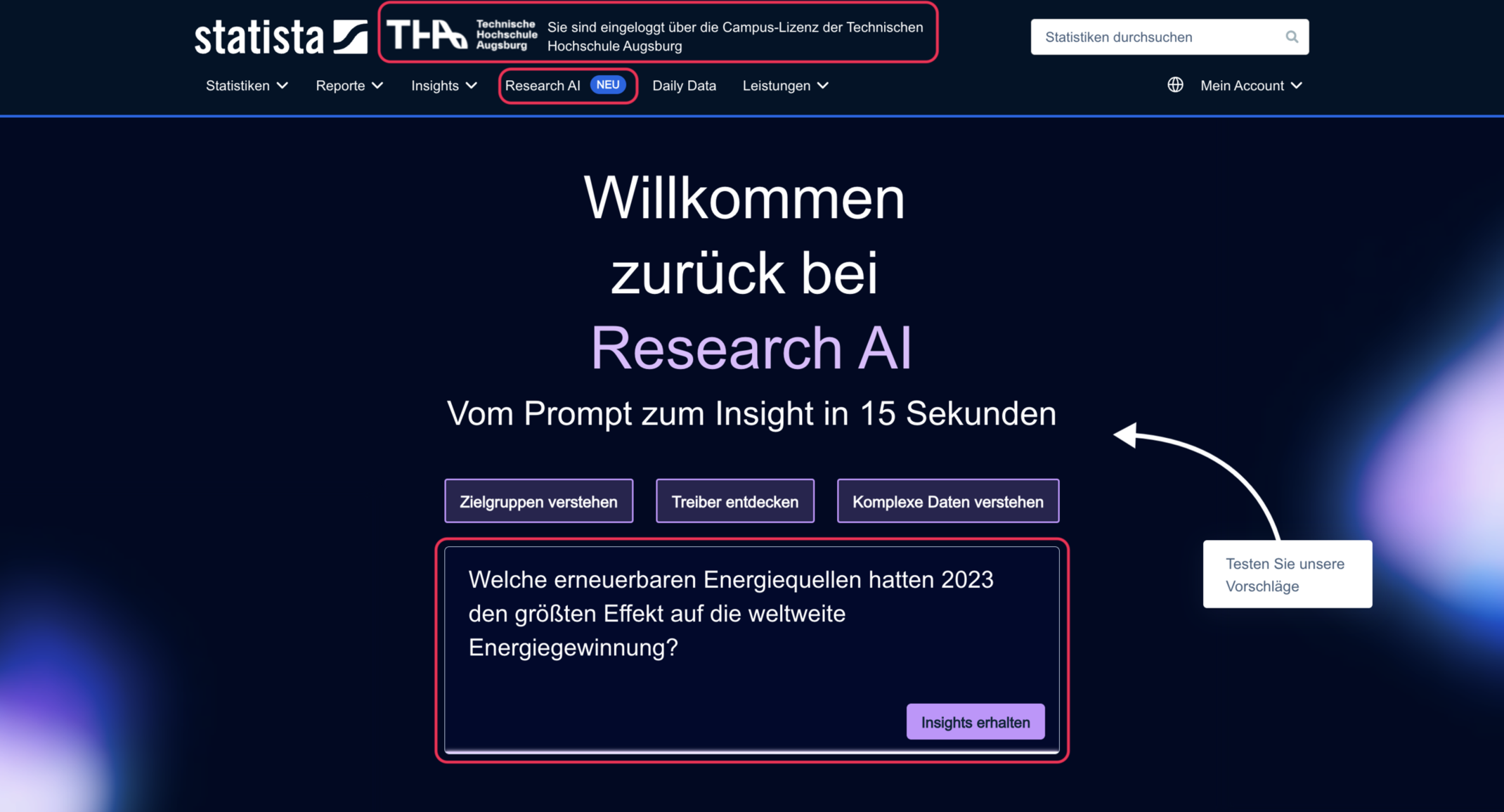 Research AI_Start über Campus-Lizenz 