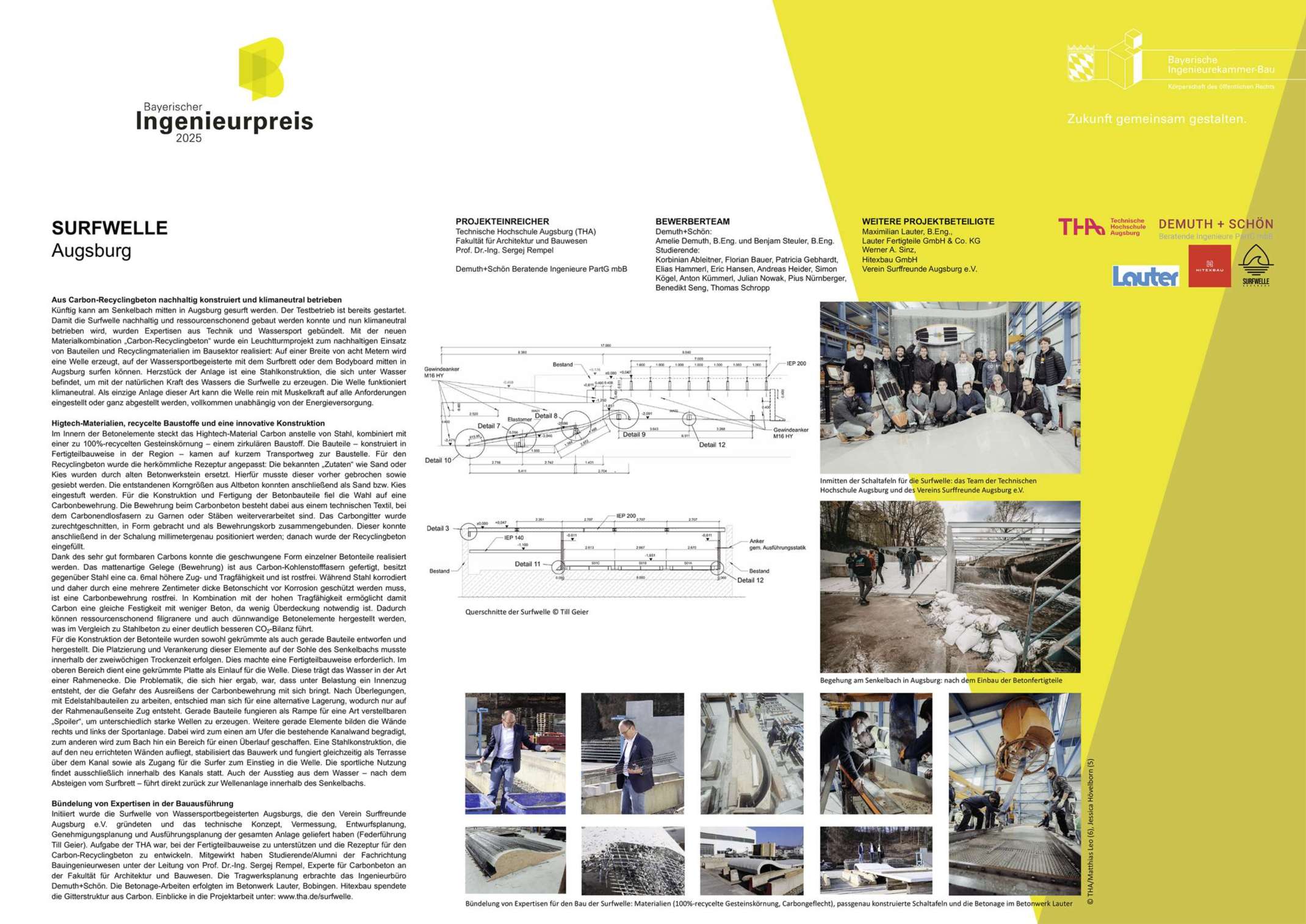 Plakat "Bayerischer Ingenieurpreis 2025: Surfwelle Augsburg"