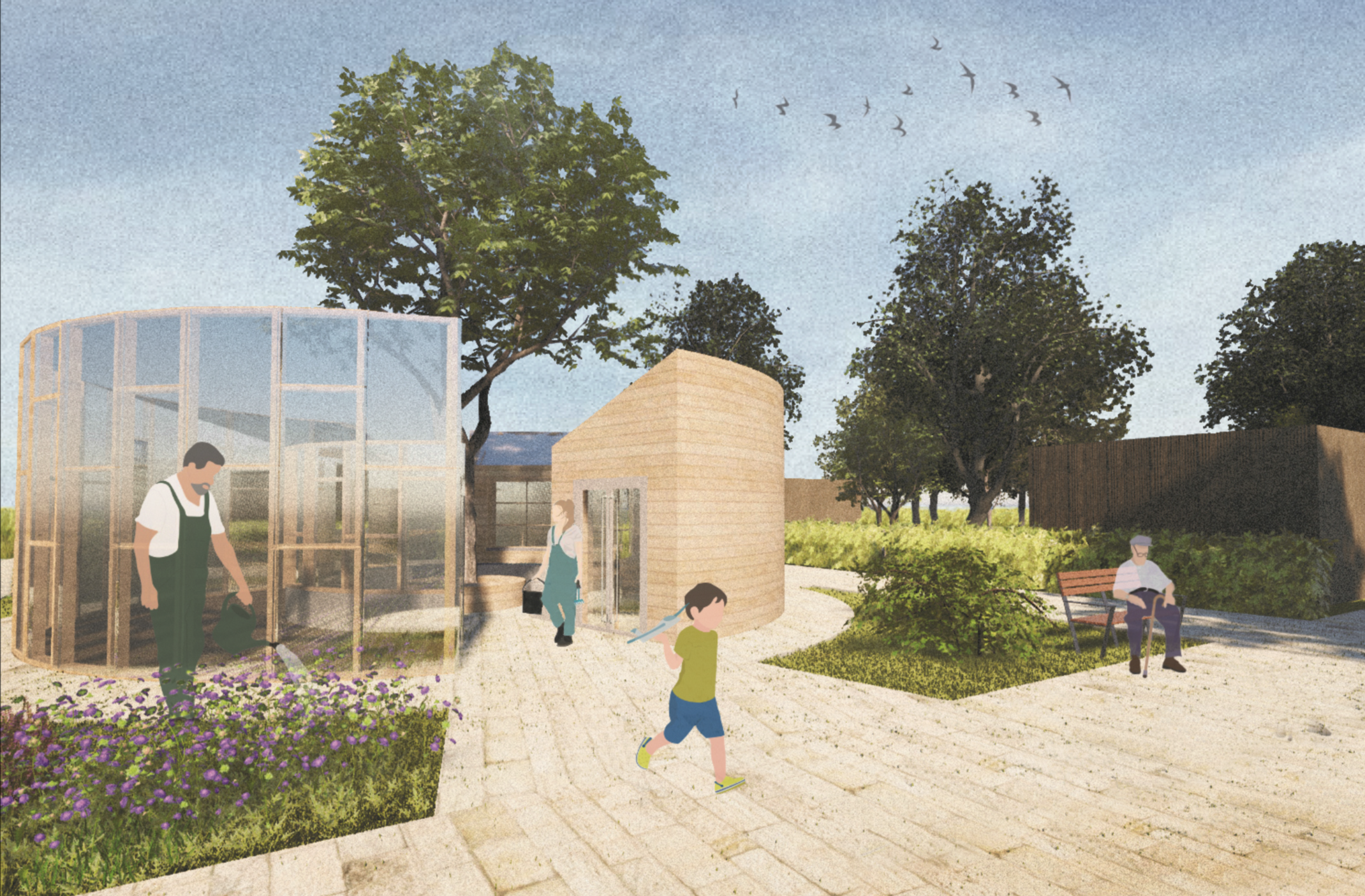 Visualisierung Gartenlaube / Modellfoto Visualisierung Gartenlaube / Modellfoto