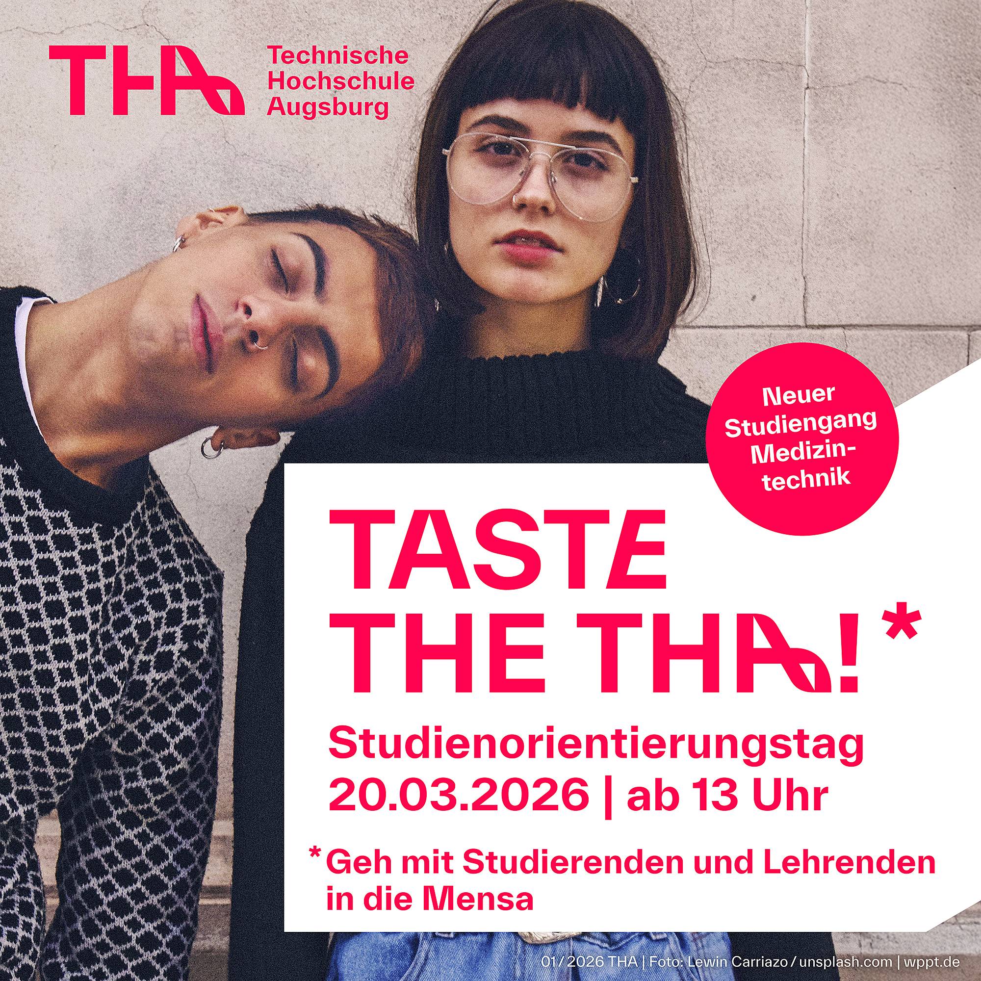 Taste the THA. Studienorientierungstag. Mann lehnt seinen Kopf auf Schulter von junger Frau. Taste the THA. Studienorientierungstag. Mann lehnt seinen Kopf auf Schulter von junger Frau.