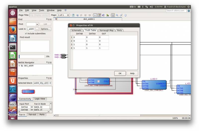  add4 Lookuptable Truth Table