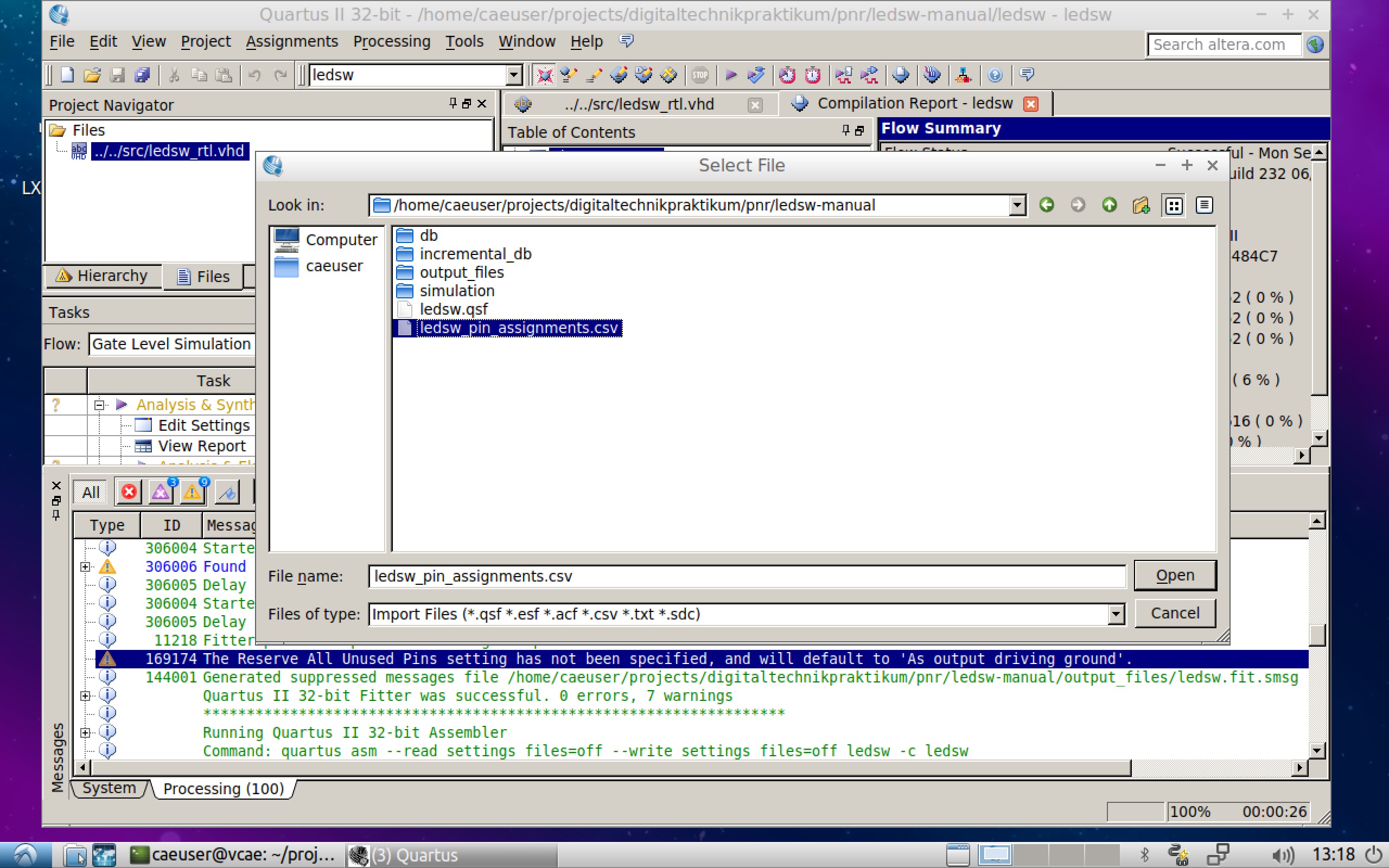  Quartus Pin Assignment Datei