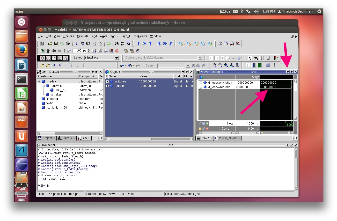  Modelsim Waveform Window maximize