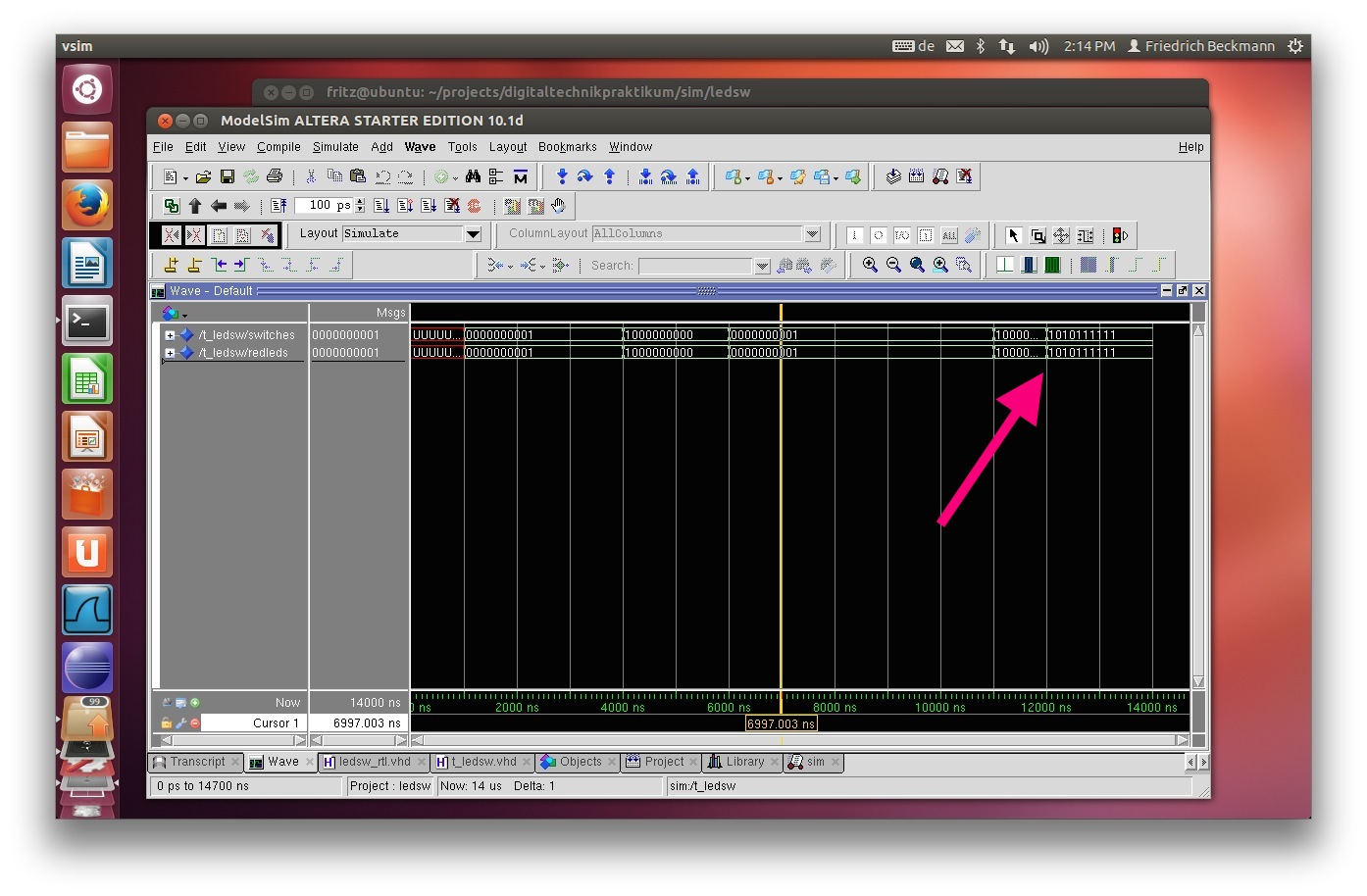  Modelsim Waveform with new Vector