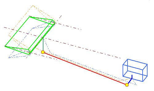 rudder linkage sketch, retrofitted version