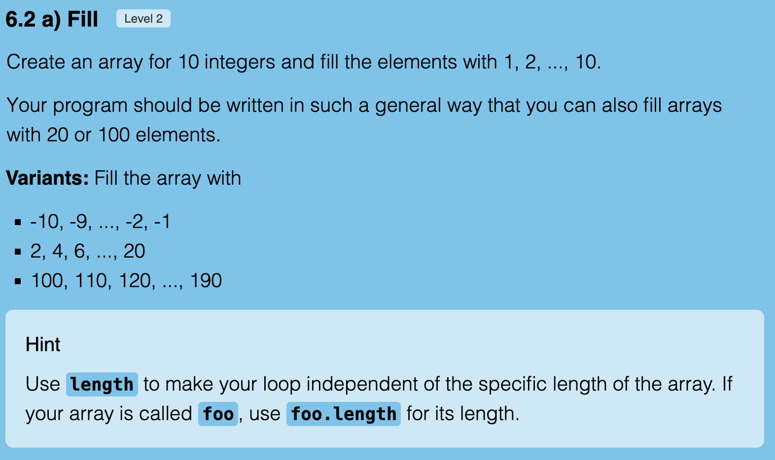 Exercise 6.2a Screenshot