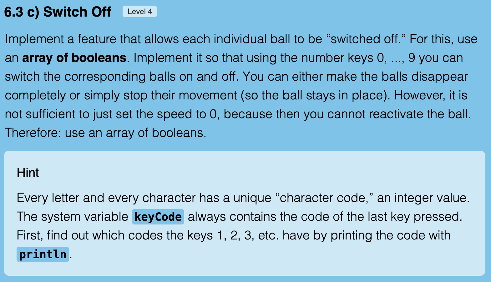 Exercise 6.3c Screenshot