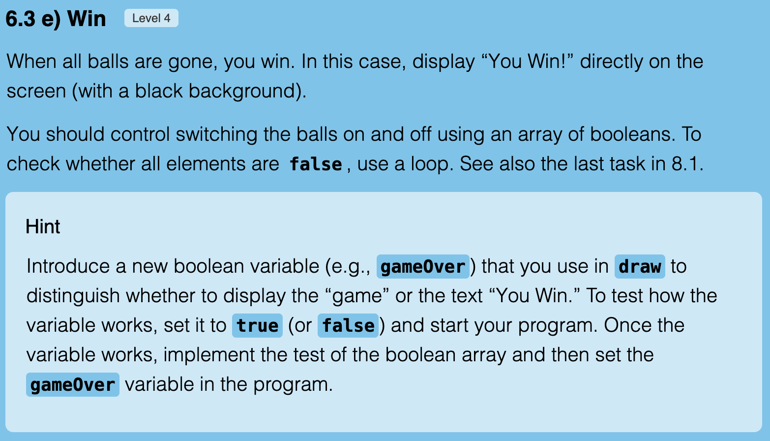 Exercise 6.3e Screenshot