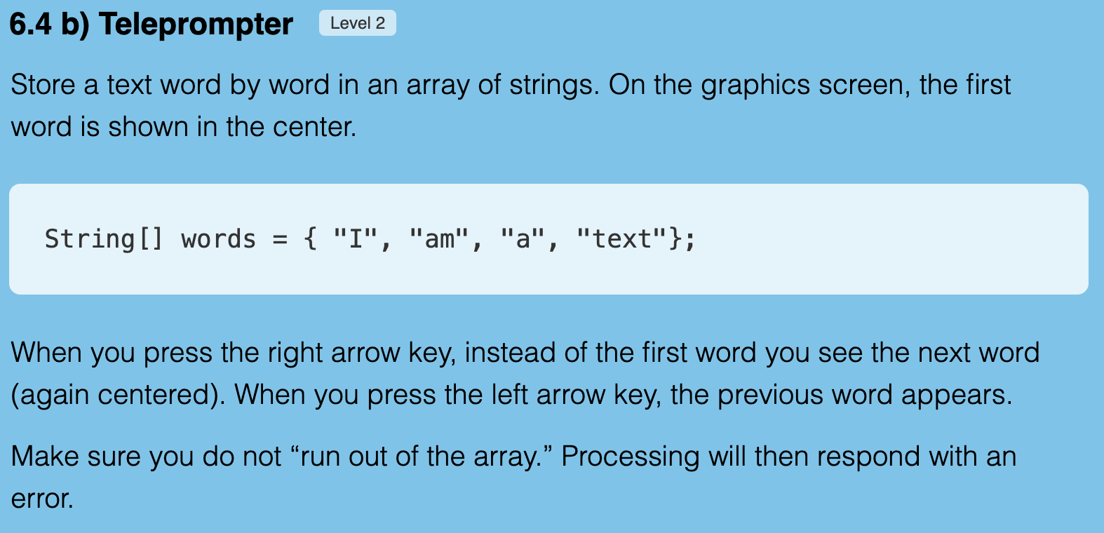 Exercise 6.4b Screenshot