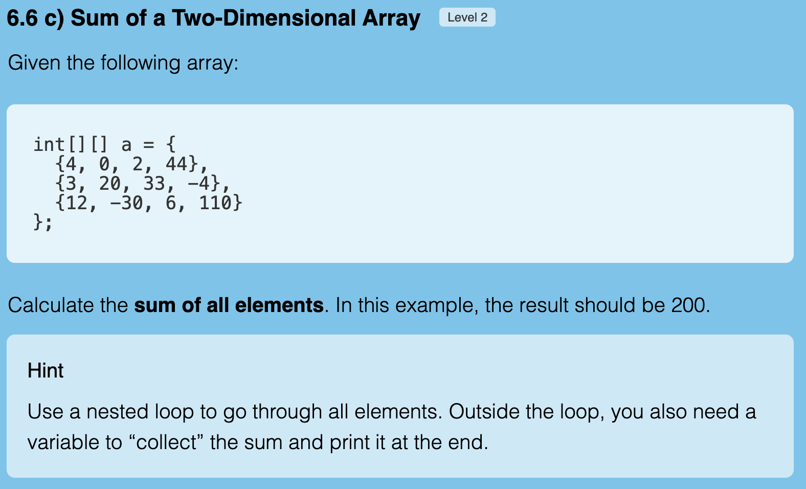 Exercise 6.6c Screenshot
