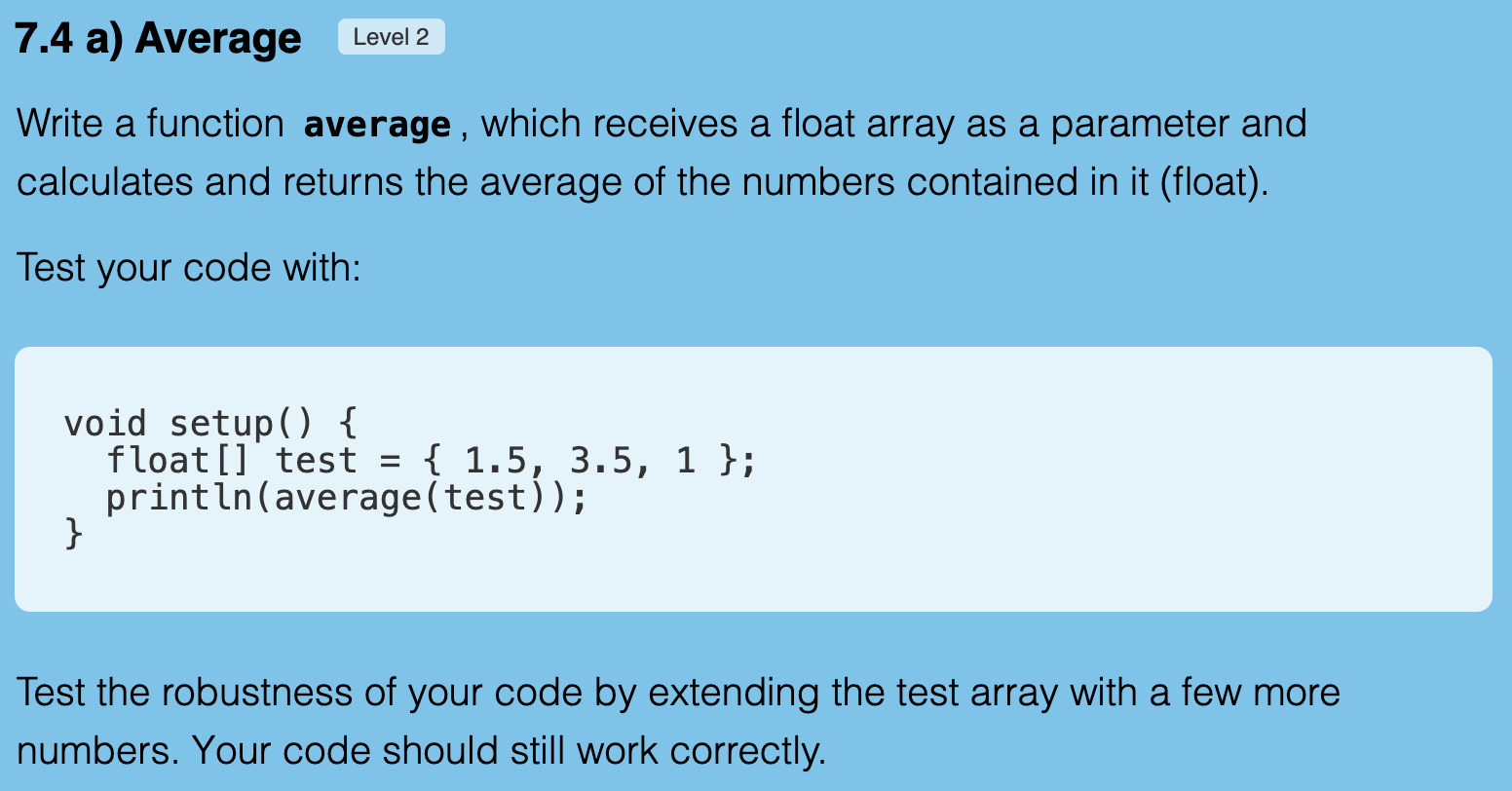 Exercise 7.4a Screenshot