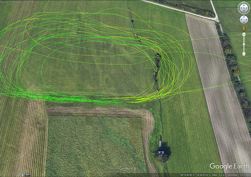 3D position plot for 2016-10-16, top view